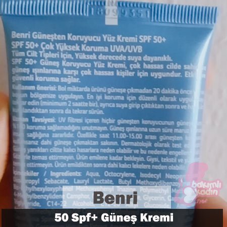 benri güneş koruyucu 50 spf+ kullanıcı incelemesi 1