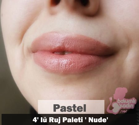 Pastel 4'lü Ruj Nude Paletler 1