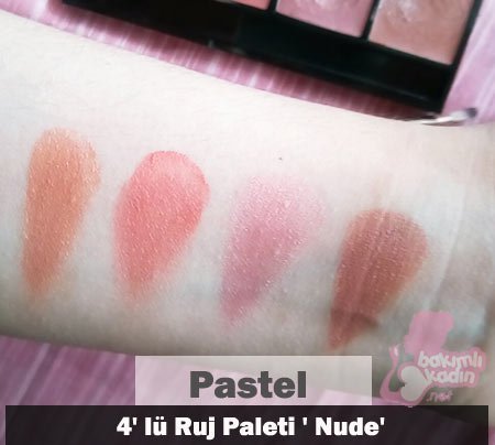 Pastel 4'lü Ruj Paleti 